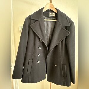 Women's Black Wool Peacoat Sz M